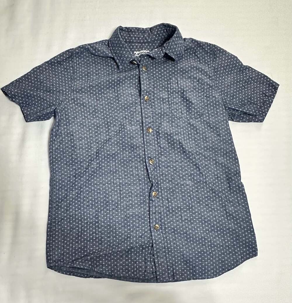 Arizona Jean Co. Short Sleeve Shirt Size 14/16 Blue Dot